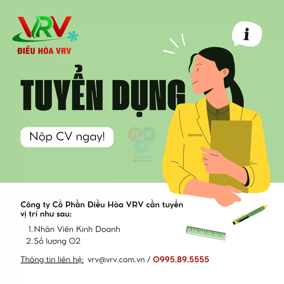 Công Ty Cổ Phần Điều Hòa VRV Tuyển Dụng Nhân Viên Kinh Doanh – Thu Nhập Hấp Dẫn