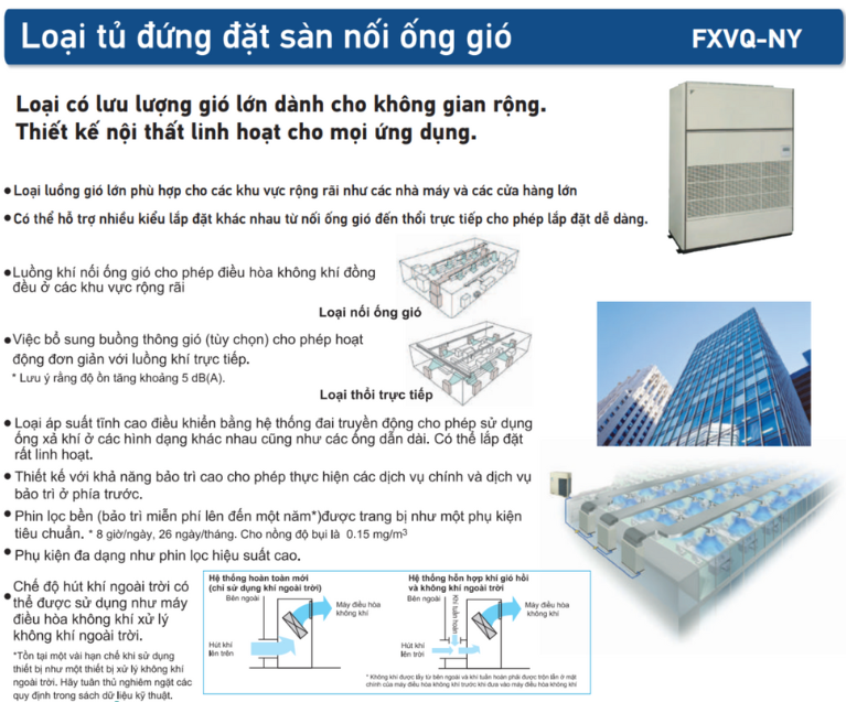 D&agrave;n Lạnh VRV Tủ đứng đặt s&agrave;n nối ống gi&oacute;