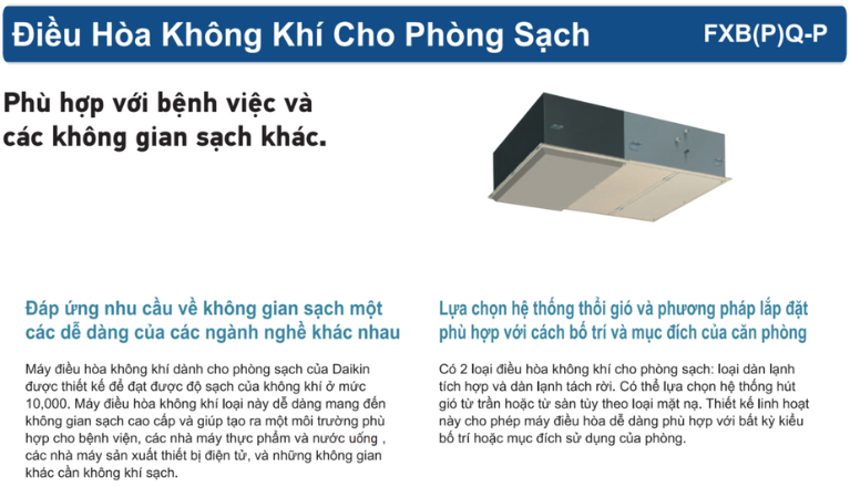 D&agrave;n lạnh điều h&ograve;a trung t&acirc;m VRV Daikin loại điều ho&agrave; kh&ocirc;ng kh&iacute; (cho ph&ograve;ng sạch)