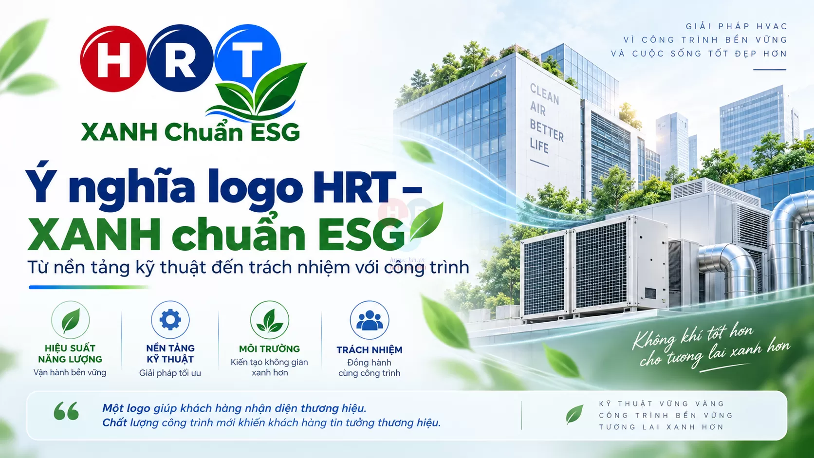 Ý nghĩa logo HRT – XANH chuẩn ESG và cam kết HVAC bền vững