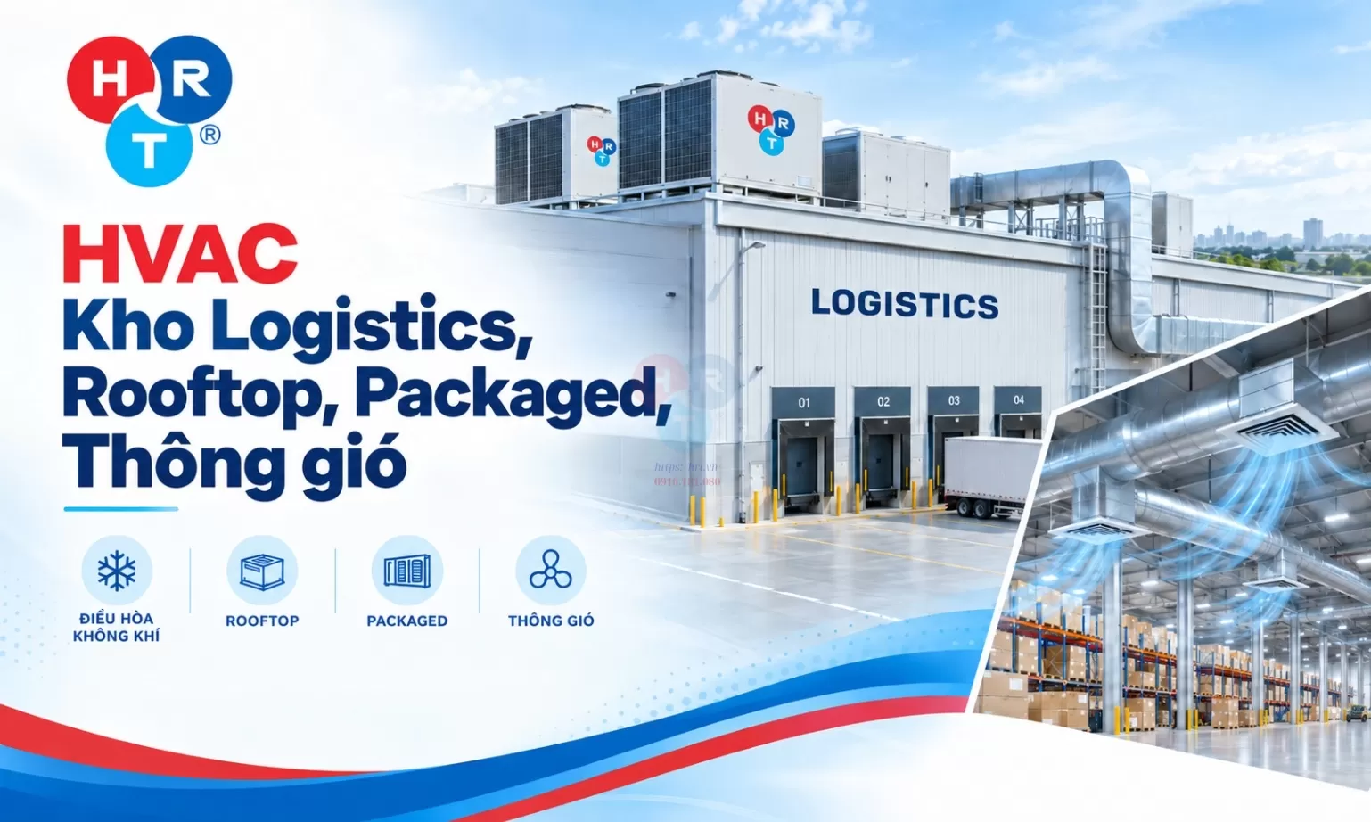 HVAC Kho Logistics, Rooftop, Packaged, Thông gió